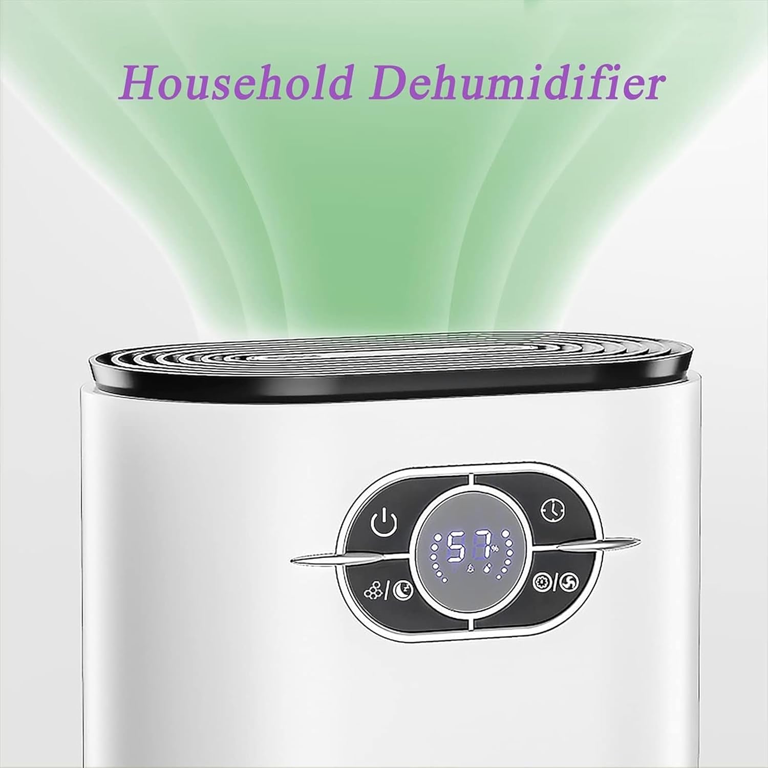 ERICAT Dehumidifiers for Home, Portable Air Purifying Dehumidifier with LED Display Screen and Remote Control, 1200ML Tank Capacity and 2 Working Modes, Auto Power Off and Low Noise, for Bedroom