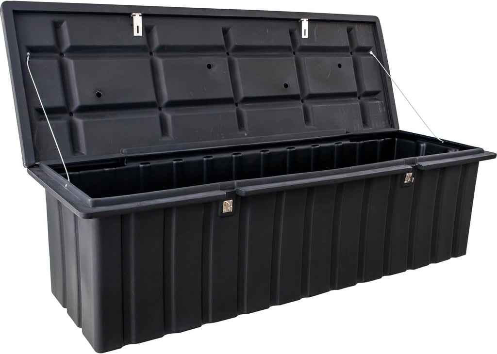 Buyers Products 1712260 Black Poly All-Purpose Storage Chest , 18.8 cu. ft, Made In The USA, Dent-Resistant Lockable Storage Box for Truck, Trailer, Dock, or Deck, High-Density Polyethylene
