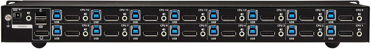 Tripp Lite DisplayPort/USB KVM Switch 16-Port Audio/Video 4K 60Hz 1URM (B024-DPU16)