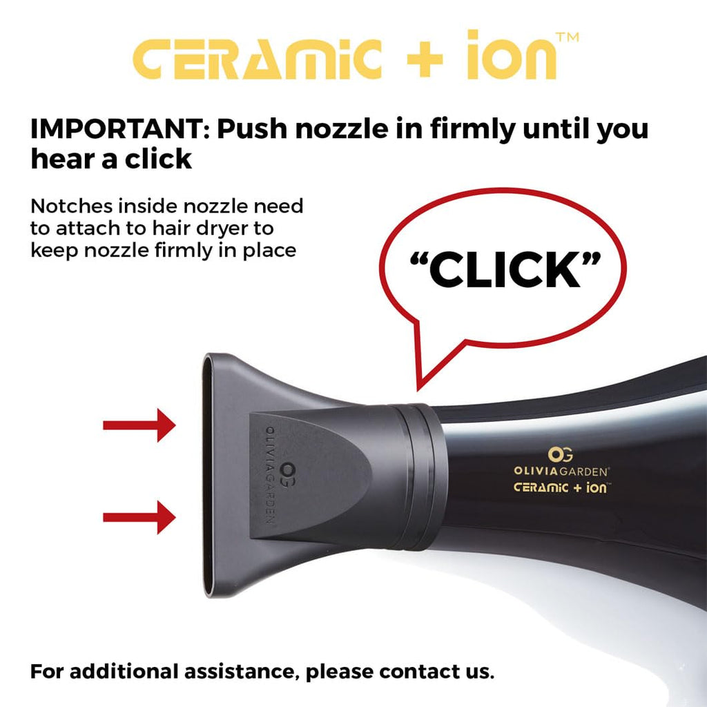 Olivia Garden 1875W Ceramic + Ion Professional Hair Dryer for Men and Women - Fast Drying Blow Dryer - Powerful Ionic Generator - 3 Heat Settings - With 2 Nozzles and Storage Bag