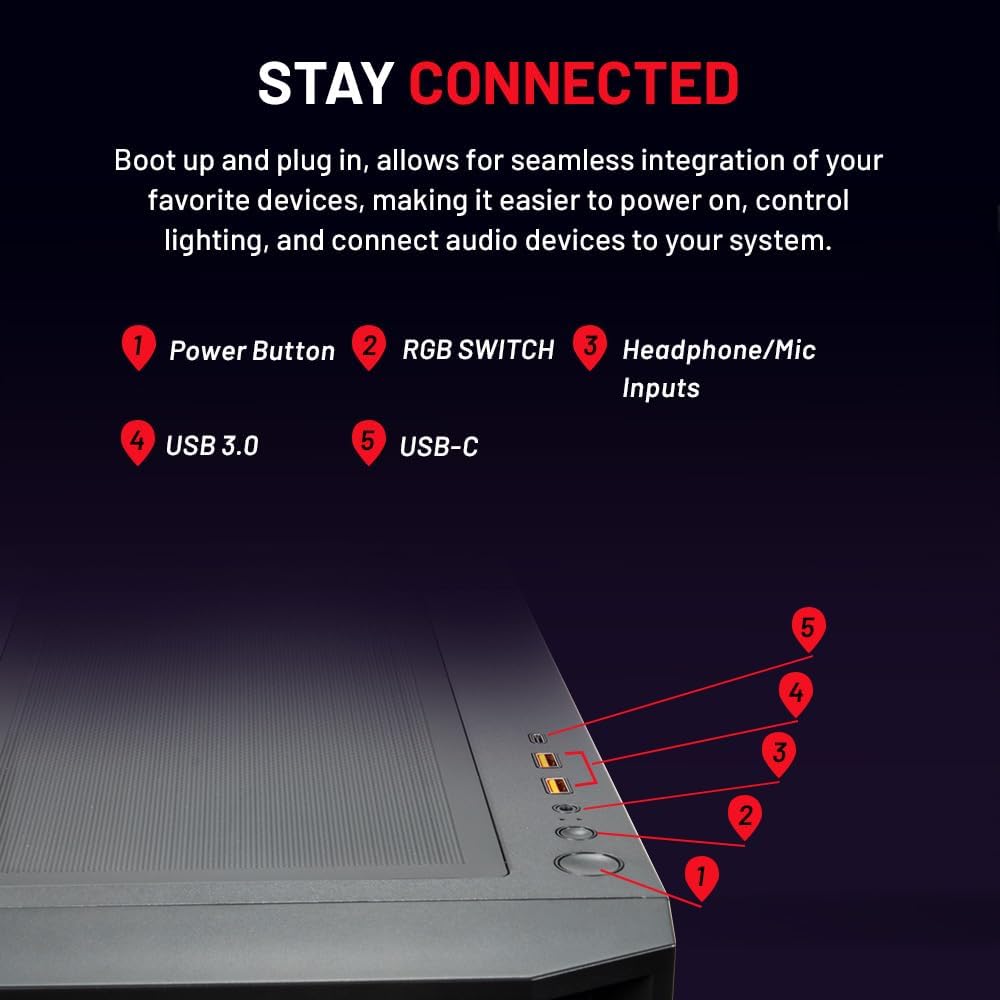 Skytech Gaming Rampage Gaming PC, Intel Ultra 7 265F 5.2GHz, NVIDIA RTX 5060 Ti, 1TB Gen4 NVMe SSD, 32GB DDR5 RAM 6000, 850W Gold ATX 3 PSU, 360 ARGB AIO, Wi-Fi, Win 11, Desktop