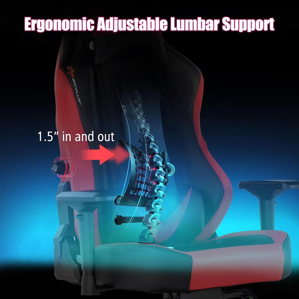 Goplus Gaming Chair, 360° Swivel Computer Chair with Casters, Multi-Angle Reclining, Tension Control, 4D Armrest, Headrest, Gas Lift, Height Adjustable Game Chair for Office, Bedroom, Red