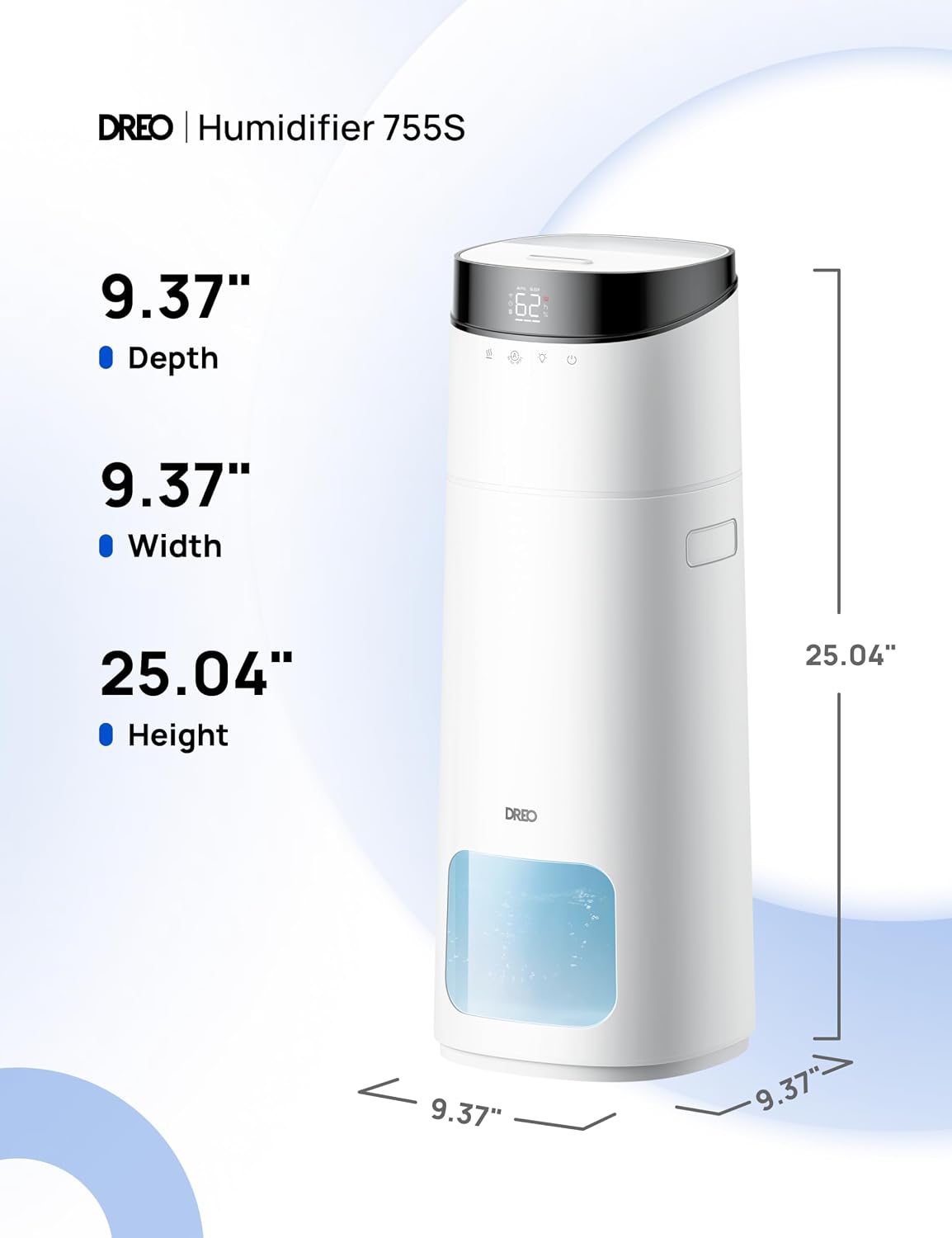 DREO 16L Smart Humidifier Large Room 1000 ft², 130H Cool Mist Air Humidifiers for Bedroom Plants Baby, Top Fill, Remote/Touch/Voice & APP Control, Clean Tank Technology, 30dB, RGB Light, HM755S White