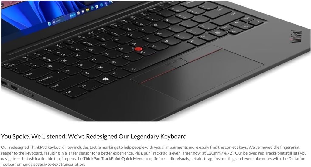 Lenovo Gen 12 ThinkPad X1 Carbon Laptop with Intel Ultra 7 165U vPro Processor, 14' WUXGA 100% sRGB Touchscreen, 32GB 6400MHz RAM, 1TB Gen4 Performance SSD, FHD+ IR+ RGB Camera, and Windows 11 Pro