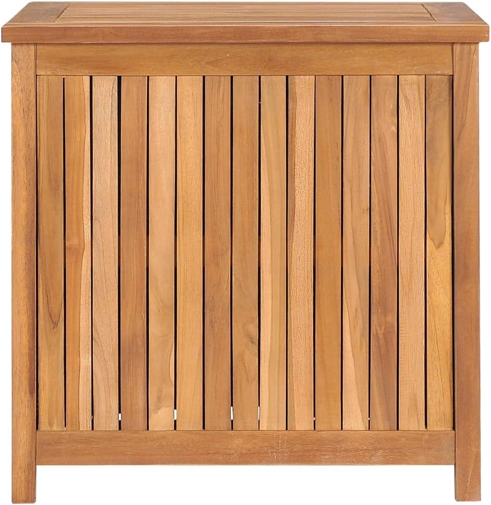 Patio Storage Box Outdoor Solid Teak Wood Deck Box Wooden Outdoor Storage Organization Box with Lid Storage Bench and Waterproof Lining for Garden,Patio,Backyard,23.6'x19.7'x22.8'