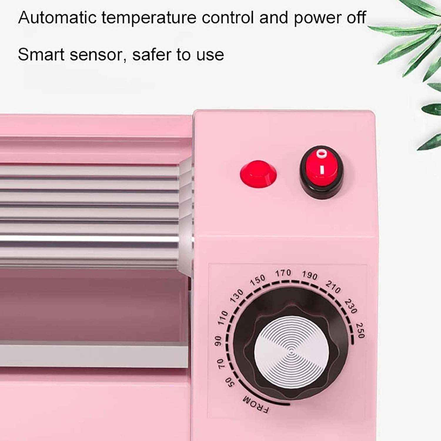 Countertop Hot Dog Roller Machine, Sausage Grill Cooker W, 0-250 Temperature Control, Sausage Roasting Hot Dog Electric Cooker(Pinks)
