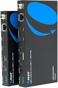 OREI SplitXtend 4K Dual Monitor Over Ethernet KVM USB 3.2 Cat6 Extender LAN Upto 330 Feet - DisplayLink HDMI Dual Host Extends 2X USB-C/ 2X USB-A - RS-232, PoC