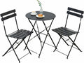 Indoor/Outdoor 3-Piece Foldable Bistro Set, Folding Outdoor Patio Furniture Sets, 2 Chairs and 1 Table, Weather-Resistant Outdoor/Indoor Conversation Set for Patio, Yellow, Black, US001