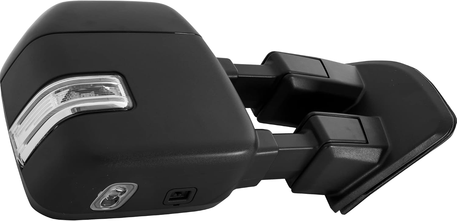Kool Vue Passenger Side Power Heated Towing Mirror for Ford F-250 Super Duty 2020-2022 Power Fold With Signal Light, Blind Spot Monitor & Puddle Lamp; Without Memory Auto Extend Paintable