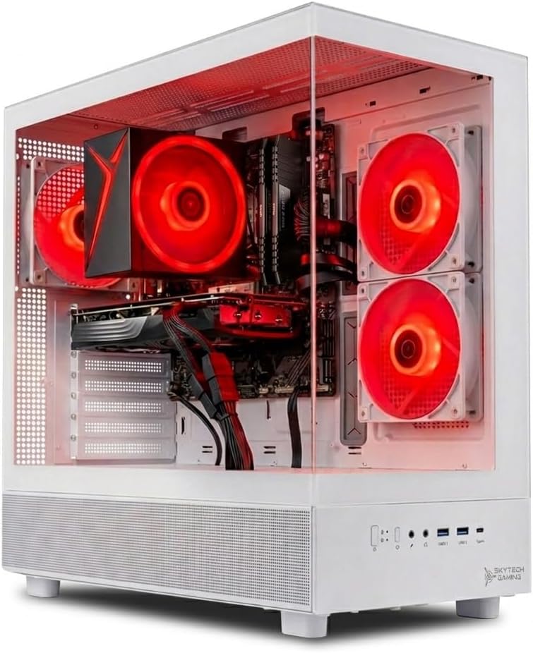 Skytech Gaming Azure 3 Gaming PC, Intel i5 14400F 2.5GHz, NVIDIA RTX 5060 Ti 8GB VRAM, 1TB NVMe SSD, 24GB DDR5 RAM 6000, 650W Gold PSU, WI-FI 5, Windows 11, Desktop