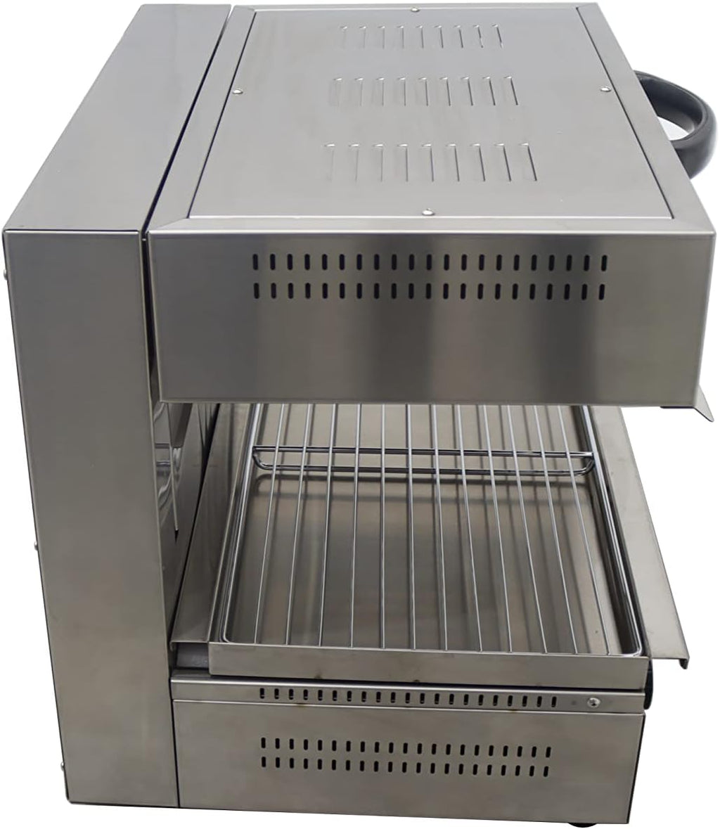 INTSUPERMAI 220V Electric Lift-Up Salamander Stainless Steel 4000W Food Equipment Electric Salamander Stove Grill Barbecue Oven Cheese Melter
