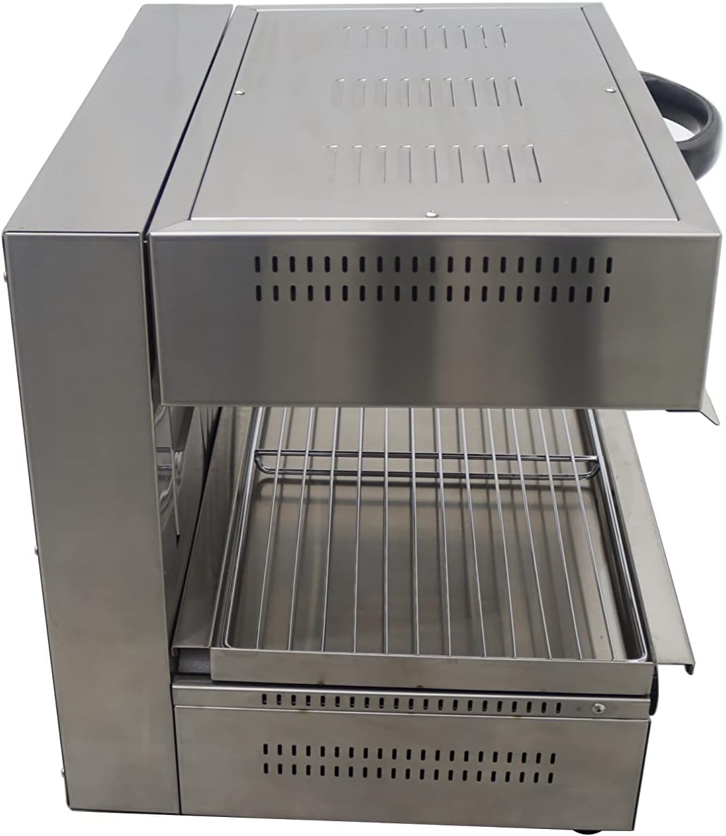 INTSUPERMAI 220V Electric Lift-Up Salamander Stainless Steel 4000W Food Equipment Electric Salamander Stove Grill Barbecue Oven Cheese Melter