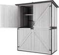 GUTINNEEN Outdoor Storage Shed with Metal Frame,Wooden Tool Cabinet with Adjustable Shelfs, House Garden Shed for Backyard Garden Patio Lawn