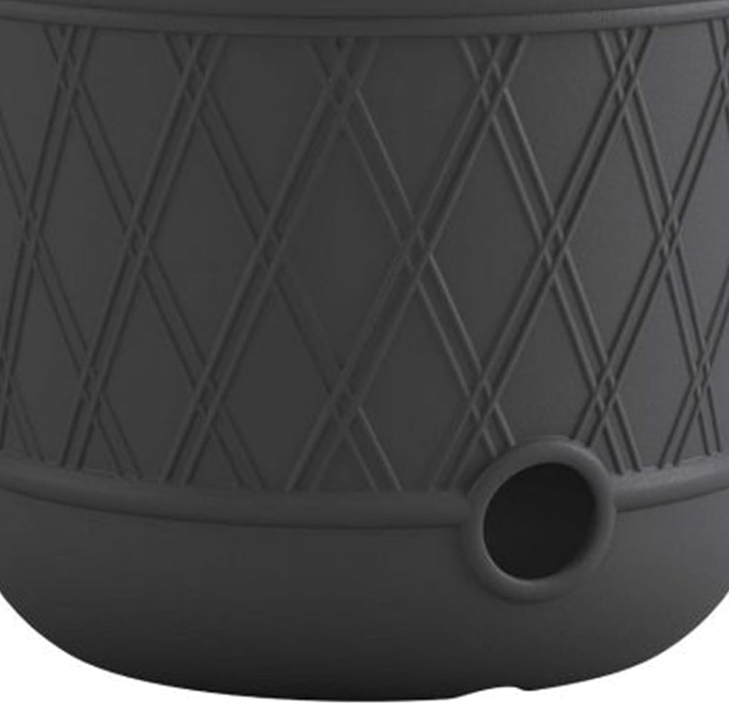 Suncast 12 Pack 14' x 12' Round Resin Decorative Weatherproof Outdoor Hideaway Standard Garden Hose Storage Pot with Drainage Holes, Gray