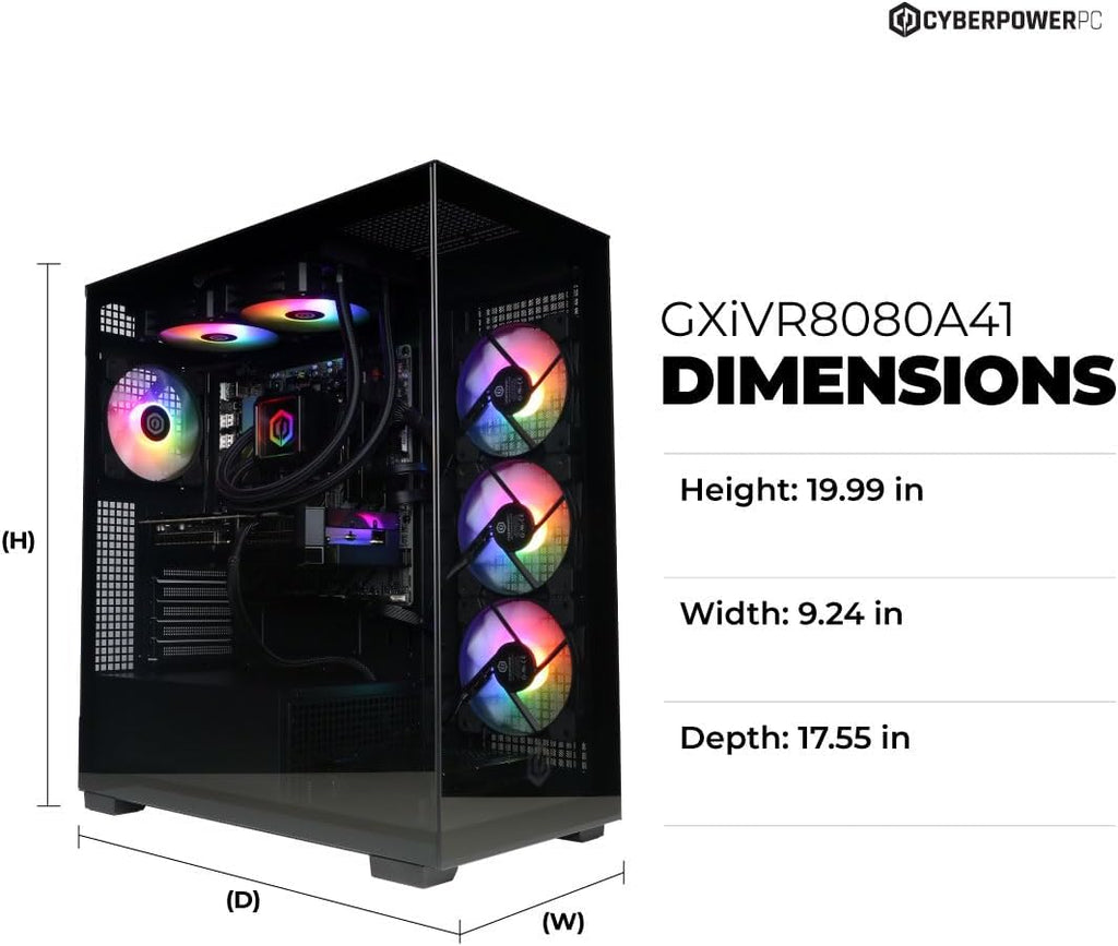 CyberPowerPC Gamer Xtreme Gaming PC, AMD Ryzen 9 9900X 4.4GHz, GeForce RTX 5070 12GB, 32GB DDR5, 1TB PCIe 4.0 SSD, WiFi Ready & Windows 11 Home (GXiVR8080A41)
