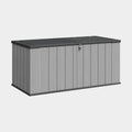 Aoxun 5 x 2 FT Outdoor Storage Shed, Resin Shed with Floor & Lockable Doors, Small Garden Waterproof Shed with Sloped Roof for Backyard, Garden, Patio, Lawn, Grey