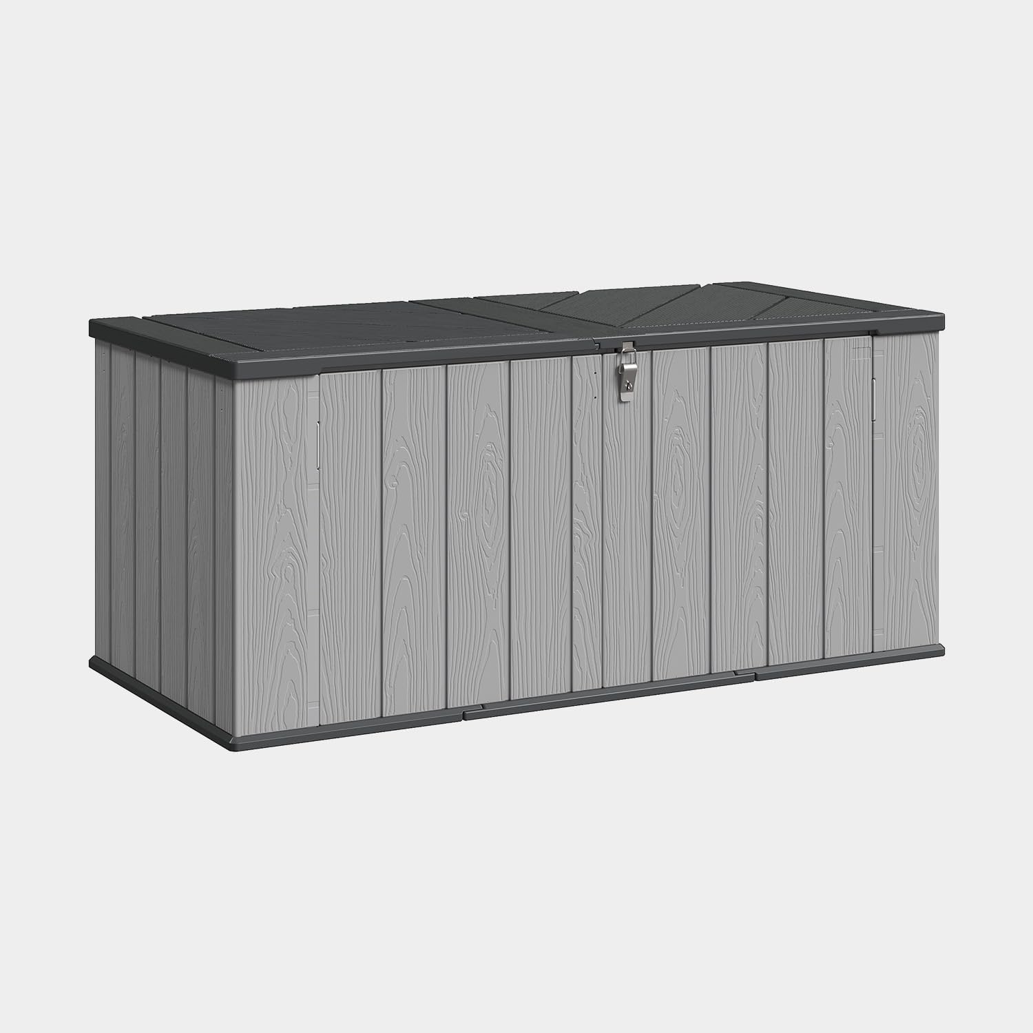 Aoxun 5 x 2 FT Outdoor Storage Shed, Resin Shed with Floor & Lockable Doors, Small Garden Waterproof Shed with Sloped Roof for Backyard, Garden, Patio, Lawn, Grey