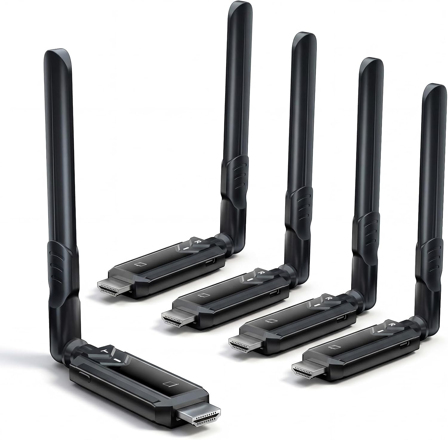 PWAYTEK Wireless HDMI Transmitter and Receiver Kit, 5GHz Long Range 1148ft (350m), Plug & Play 1080P Full HD, TX+RX (Expandable to 6 Screens), Compatible with Laptop/Camera/DSLR/Projector/HDTV, Green