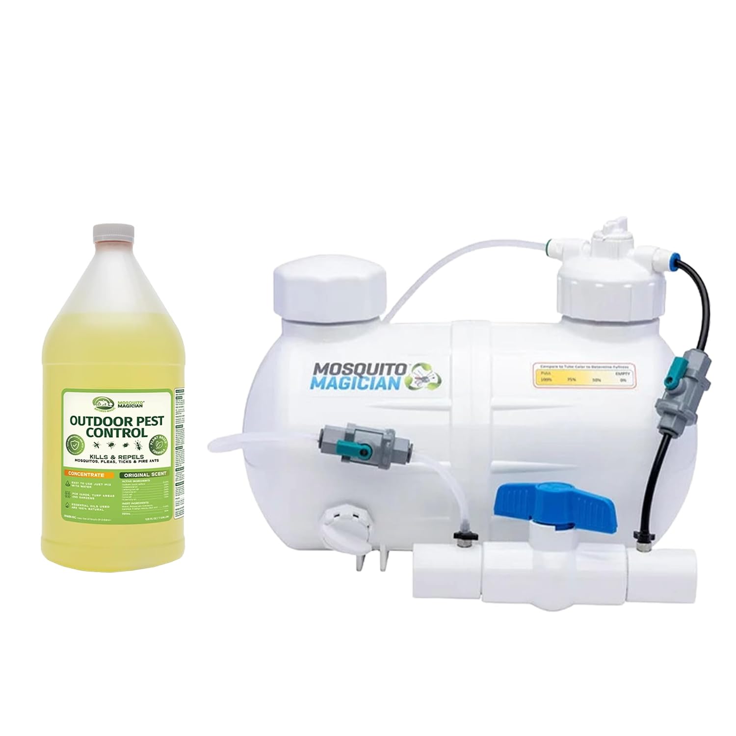 Mosquito Magician Residential System - with 1 Gallon Liquid Concentrate - Kills Mosquitoes, Fleas, and Fire Ants - Automatic & Easy Installation - Wide Area Coverage - Ideal for Small to Medium Yards