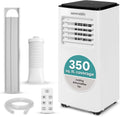 SereneLife 8000 BTU Portable Air Conditioner, Compact 3-in-1 Portable AC for Room Up to 350 Sq Ft with Dehumidifier & Fan Function, Remote Control, Window Mount Kit, Single Duct, 13' x 11' x 26'