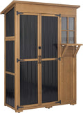 Large Outdoor Storage Cabinet Waterproof with Shelves, Outside Storage Shed Tall Backyard Cabinet with Fold-Out Table for Patio, Garage, Garden, Pool Accessories Storage, Black, 70.5'H x 51'L