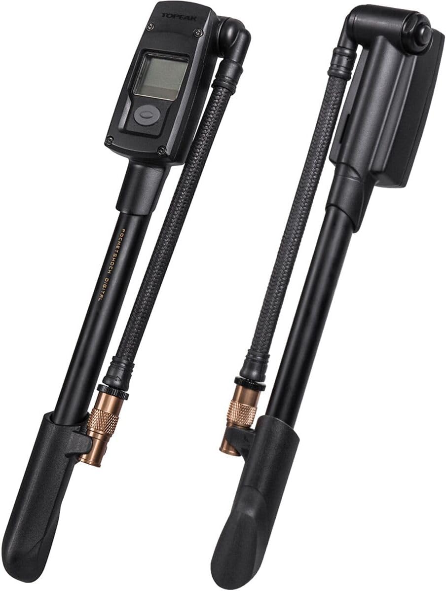 Topeak PocketShock Digital Shock Pump with 300 PSI Digital Gauge, Pressure-Rite Connector, and Air Release Button
