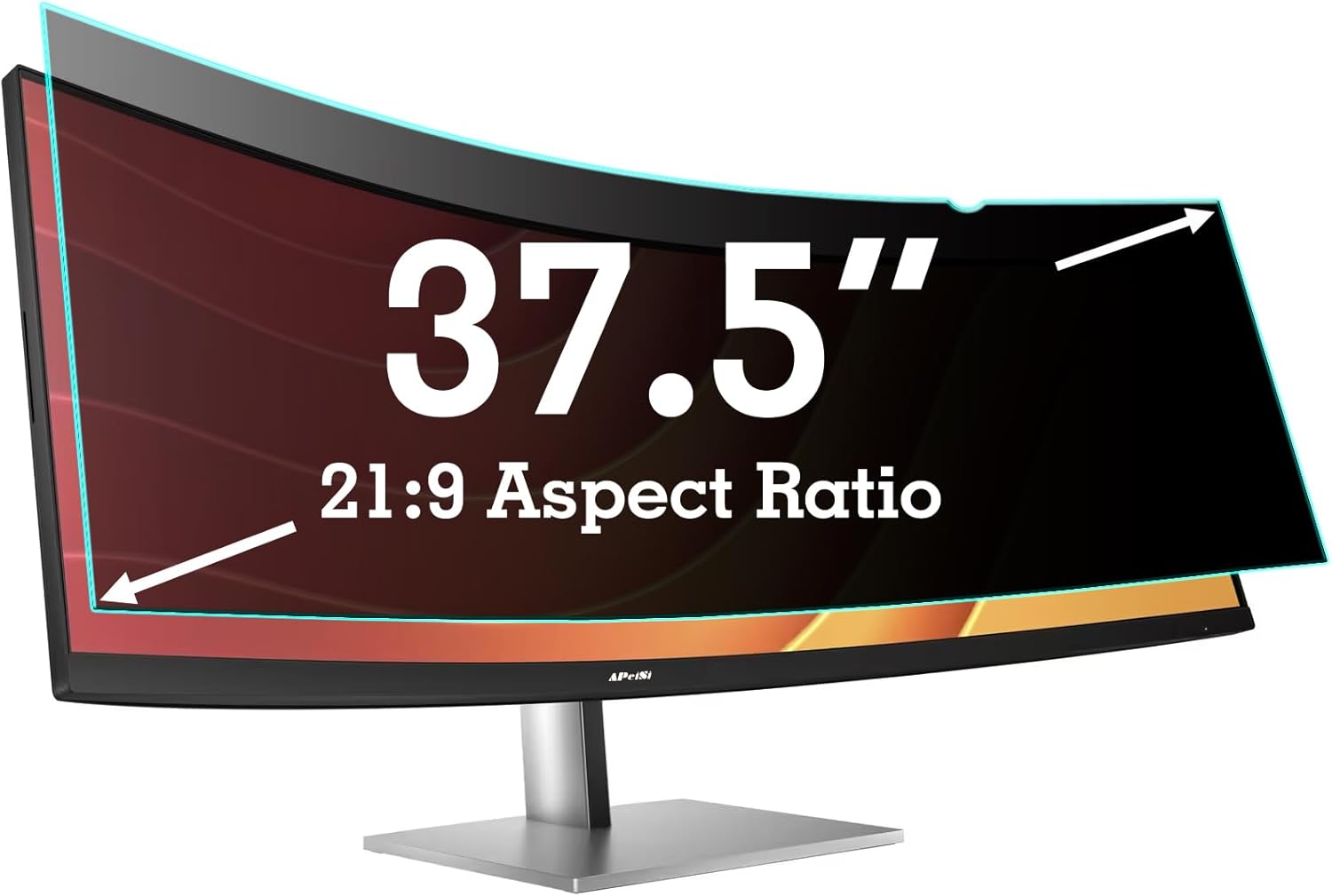 37.5 Inch Privacy Screen Filter for 21:9 Curved Ultrawide Monitor | Privacy Shield | Anti Glare | Anti-Blue Light | Eye Protection | Anti Spy | Computer Security Private Filter Protector