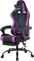 PayLessHere Ergonomic Racing Desk Chair Computer Chair Gaming Chair with Footrest Lumbar Support Headrest Armrest Task Rolling Swivel Ergonomic E-Sports Adjustable PC Gamer Chair (Purple)