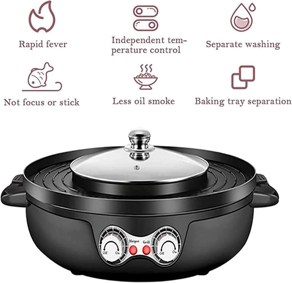 1200W Smokeless Electric Grill Plate Non Stick Griddle Plate Indoor BBQ Family Health Grill for Home Outdoor Courtyard Dinner,Household Nonstick Electric Griddle