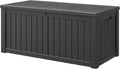 NUNU LAB 180 Gallon Outdoor Storage Box,Resin Large Sturdy Deck Box, Backyard Outside Storage Box Waterproof with Double Wall Panels,Package Delivery Box,Garden Box,Tool Box,Outdoor Hose Storage Bin