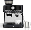 TROPOW Espresso Machine with Grinder - 20 Bar Pressure Professional, Stainless Steel Coffee Maker with Milk Frother, 1.5l Removable Water Tank for Latte, Cappuccino, Home & Office