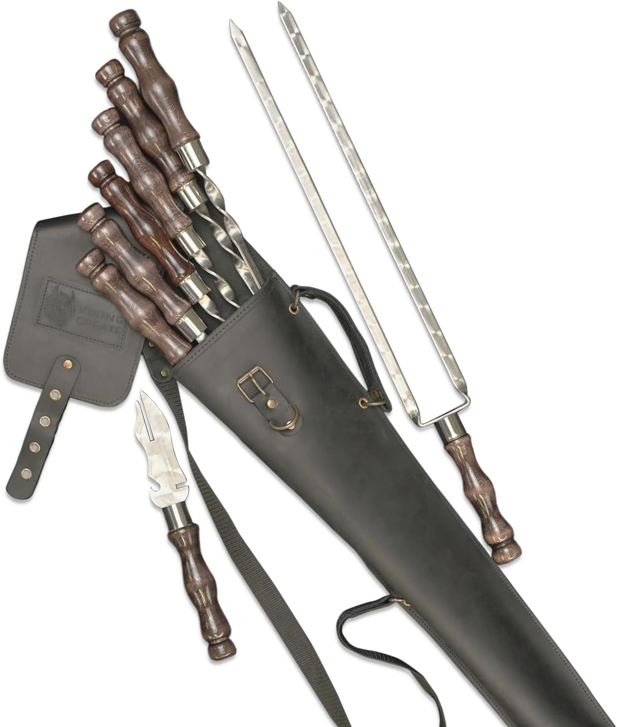 Grilling Supplies - Outdoor Grill Accessories for BBQ - Premium Barbecue Tool Sets Grill Utensils - BBQ Gear - Grill Skewers Set with Case Hunting Quiver