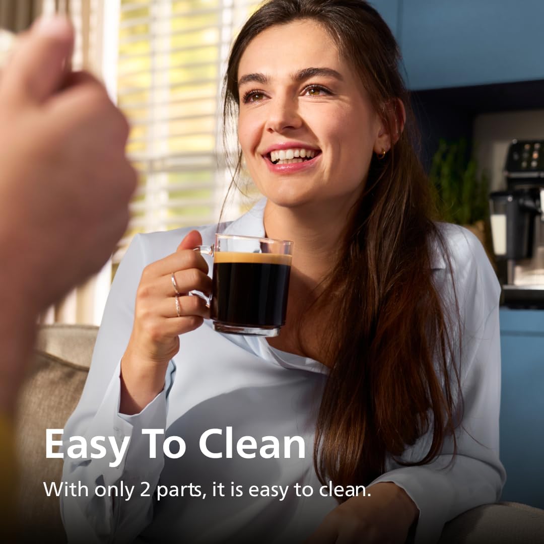 Philips 3300 Series Fully Automatic Espresso Machine with integrated milk frother and grinder, 5 Hot & Iced Coffee Pre-Sets, 40% Quieter SilentBrew, 15-Bar Pressure, Glossy Black (EP3326/90)