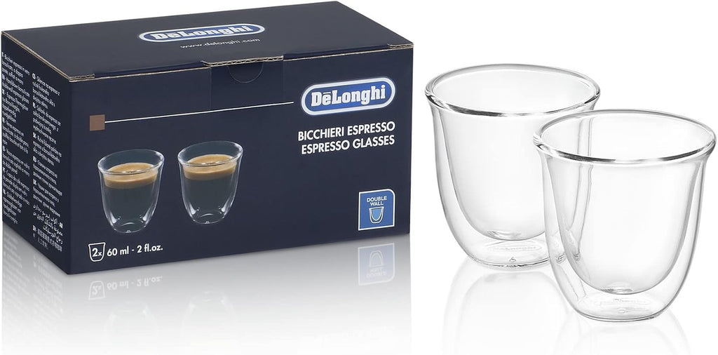 De'Longhi Manual Espresso Machine with 15 Bar Pump, Milk Frother, and 2 Thermo Espresso Glasses