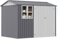 Ball & Cast 6x4 FT Outdoor Storage Shed,Heavy Duty Metal Shed with Window and Sloping Roof, Garden Tool Shed with Double Lockable Doors and Air Vents for Backyard Patio Lawn, Grey