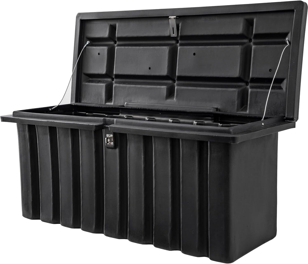 Buyers Products 1712250 Poly Outdoor Multi-Purpose All Weather Utility Storage Bin Box, 8.4 cu. Ft, Job Site Box, Outdoor Storage and Organizer, Made in USA, Black