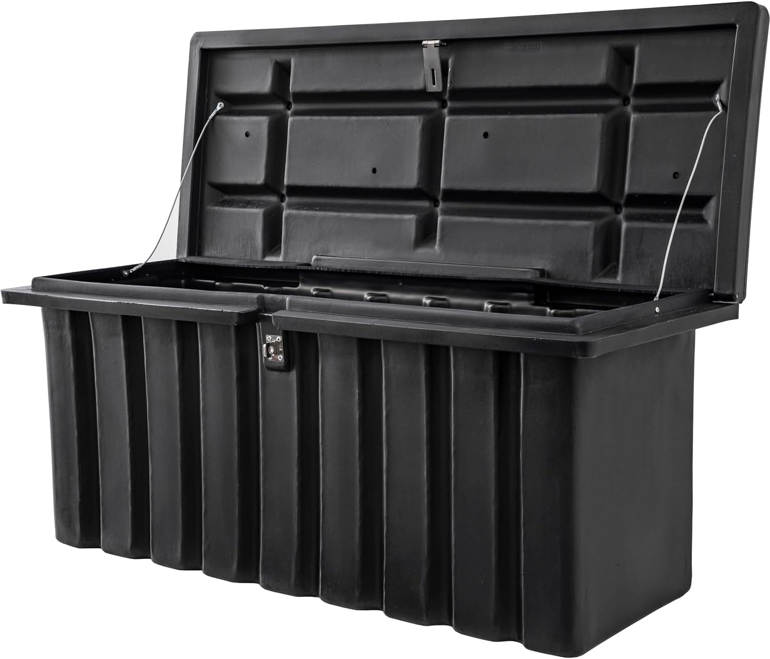 Buyers Products 1712250 Poly Outdoor Multi-Purpose All Weather Utility Storage Bin Box, 8.4 cu. Ft, Job Site Box, Outdoor Storage and Organizer, Made in USA, Black