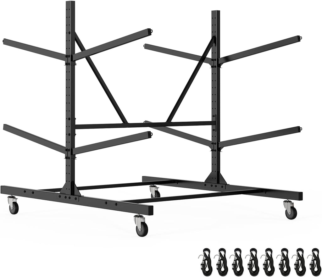 Kayak Storage Rack, Heavy Duty Freestanding Kayak Rack for Garage and Outdoor Storage, Kayak Stand Adjustable for Kayak, Canoe, Surfboard and Paddle Board