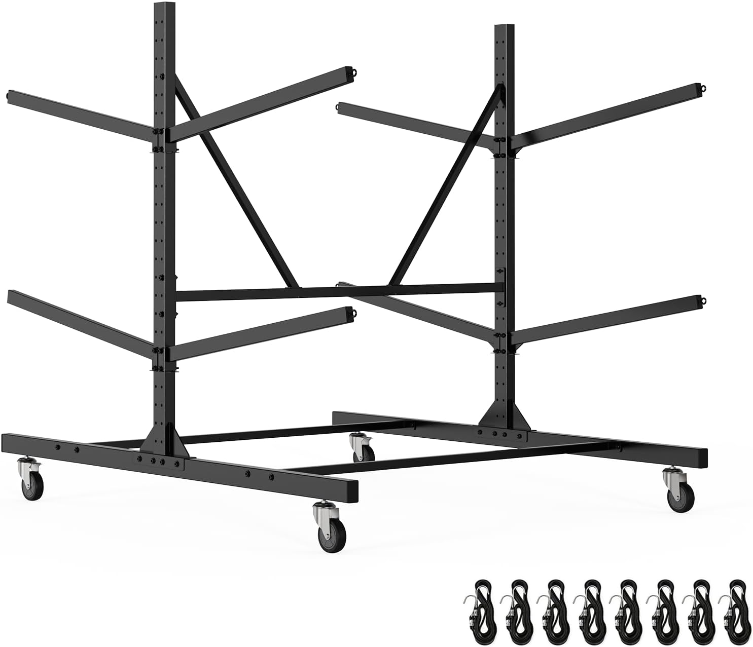 Kayak Storage Rack, Heavy Duty Freestanding Kayak Rack for Garage and Outdoor Storage, Kayak Stand Adjustable for Kayak, Canoe, Surfboard and Paddle Board