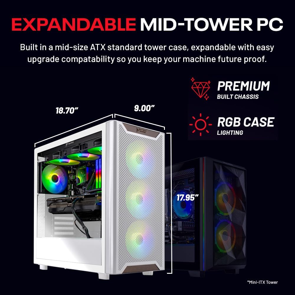 Skytech Gaming Chronos 3 Desktop PC, Intel i7 14700F 2.1 GHz (5.3GHz Turbo), NVIDIA RTX 5060 Ti 16GB, 1TB NVMe SSD, 16GB DDR5 RAM 5200, 850W Gold ATX 3 PSU, 360mm ARGB AIO, Wi-Fi, Win 11