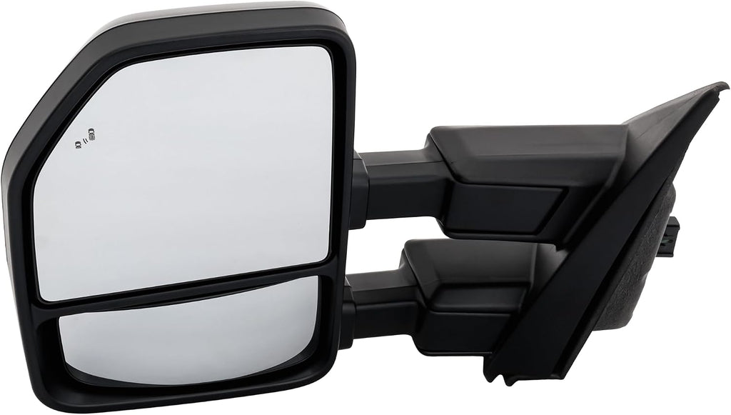 Kool Vue Power Heated Tow Mirrors for Ford F-250 F-350 F-450 Super Duty 2020-2022, Power Fold, Signal Light, Blind Spot Monitor, Memory, Puddle Lamp, Paintable, Driver Side Mirror Replacement