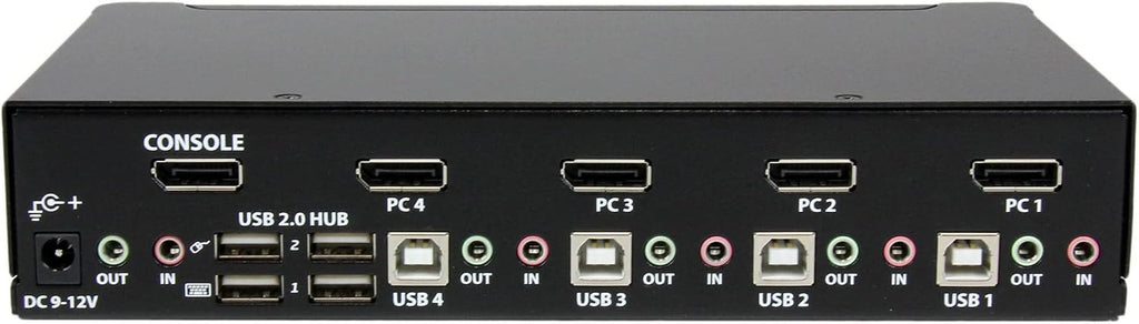 StarTech.com 4 Port DisplayPort KVM Switch w/ Audio - USB, Keyboard, Video, Mouse, Computer Switch Box for 2560x1600 DP Monitor , TAA (SV431DPUA)