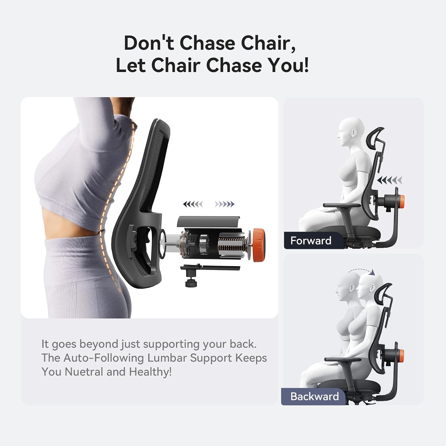 Newtral Ergonomic Office Chair, Ergonomic Mesh High Back Desk Chair, Computer Task Chair, with Footrest, Adaptive Lumbar Support