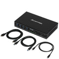 2x1 HDMI/USB-C 4K60Hz KVM Switch with PD Pass-Through - Selector for 2 Computers Sharing 4K Monitor Keyboard Mouse - Includes Cables to Connect Host Devices - Supports 100W Fast Charging