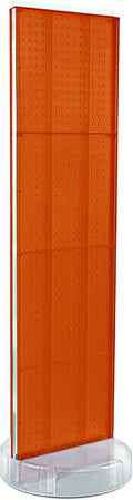 Azar Displays 700780-ORG, TWO-SIDED PEGBOARD FLOOR DISPLAY W/C-CHANNEL SIDES ON REVOLVING ROUND STUDIO BASE. PANEL SIZE: 16'W X 60'H, Orange