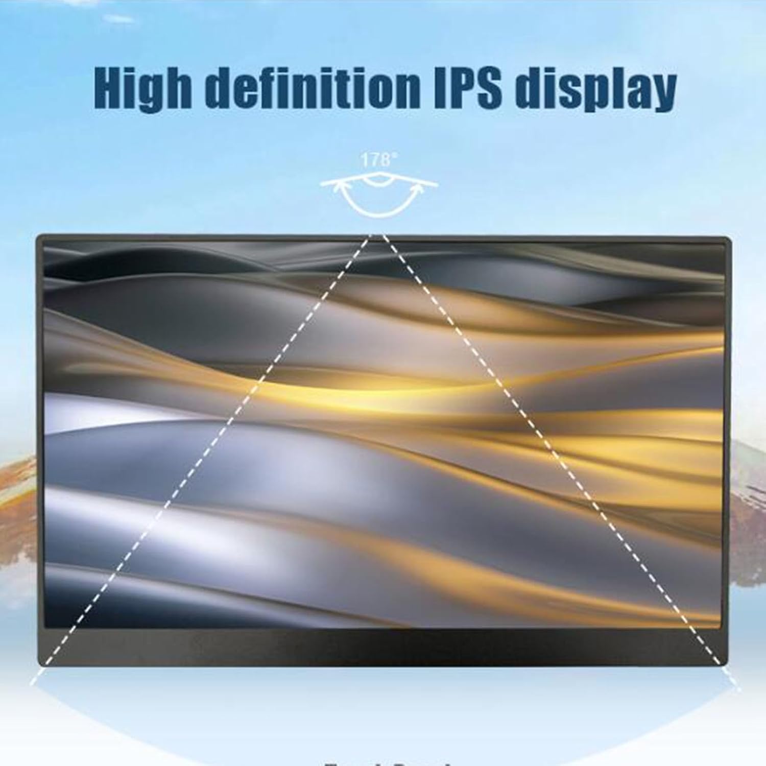 ciciglow 15.6 Inch Portable Display, 1080P Computer Display, Thin and Lightweight Portable External Touch Screen Display for Laptop Computer PC Game Console