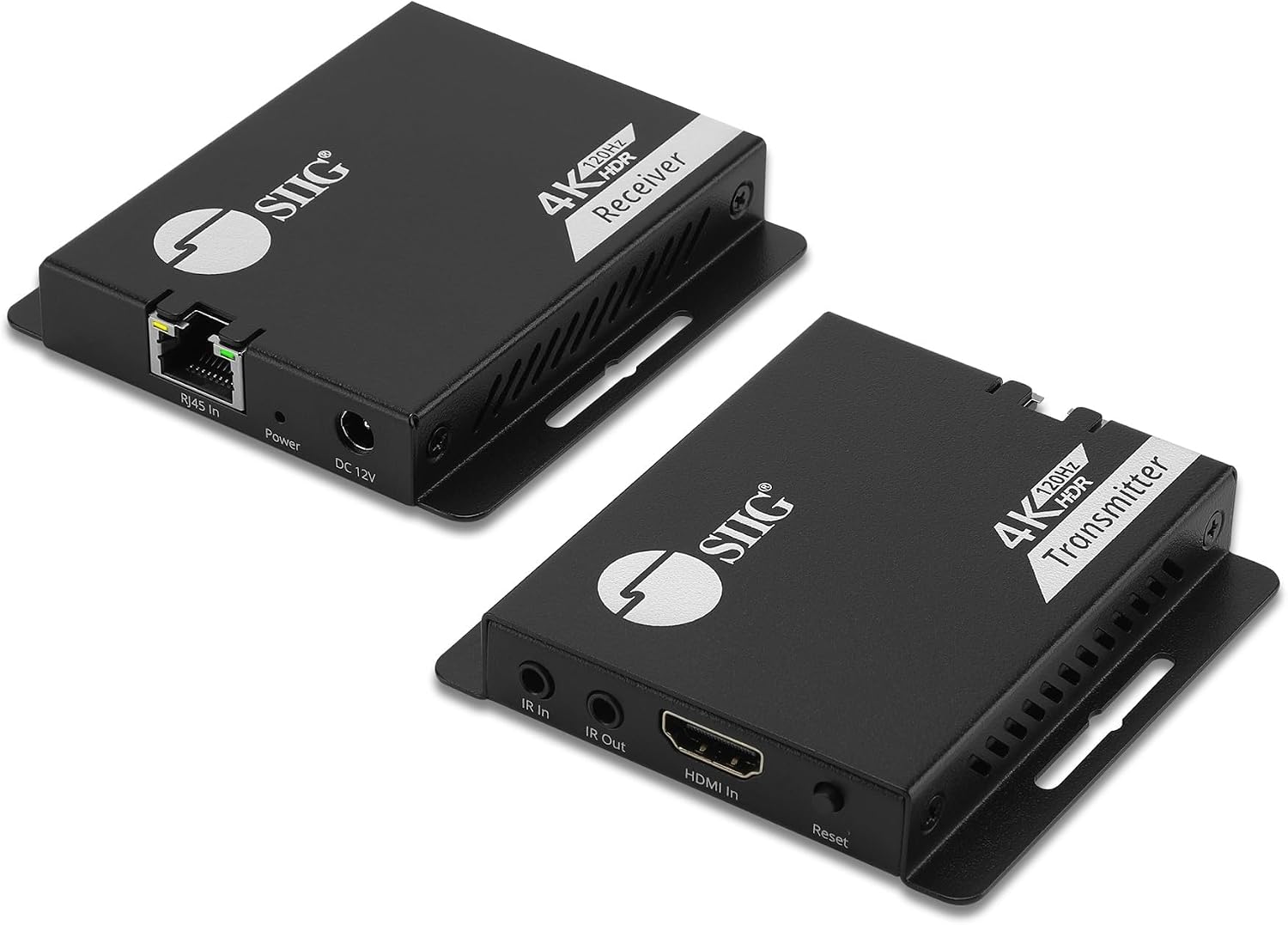 SIIG 4K 120Hz HDMI Extender Over CAT6/7 – Up to 132ft (40M), 4K @120Hz, Dual IR, 32Gbps, HDR10, HDCP 2.3, DSC 1.2a, EDID, Near Zero Latency (CE-H27L11-S1)