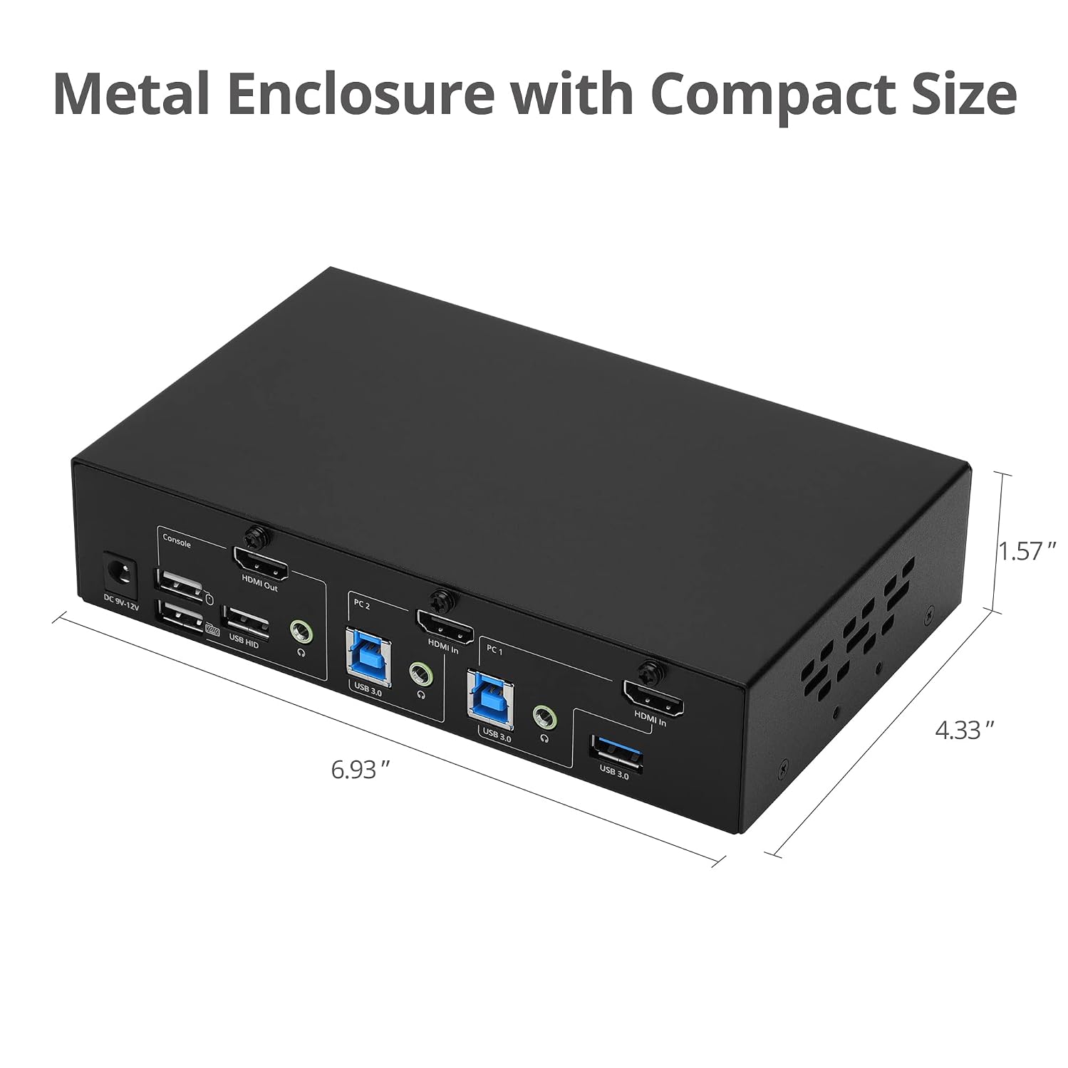 SIIG 2-Port 4K KVM Switch HDMI with Picture-by-Picture (PbP) Mouse Cursor Roaming and Picture-in-Picture (PiP) Image for 2 Computers, Support Windows and Linux, TAA Compliant (CE-KV0G11-S1)
