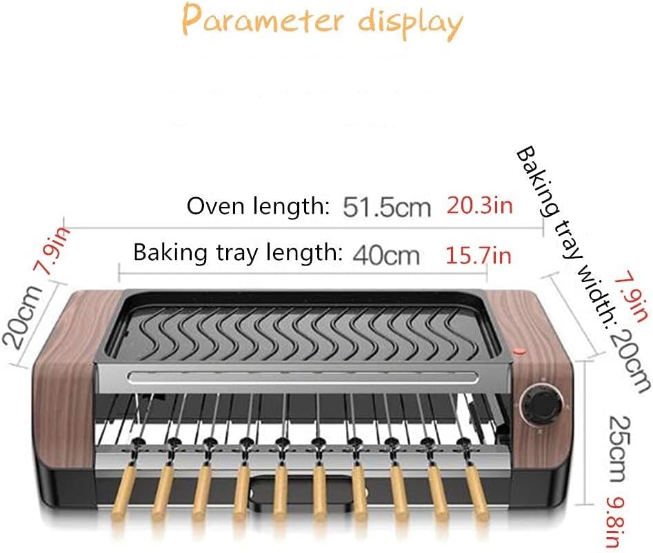 Barbecue Grill Indoor Smoke-Less Grill Electric Smokeless Indoor Grill Adjustable Temperature ControlSuitable for Party/Home