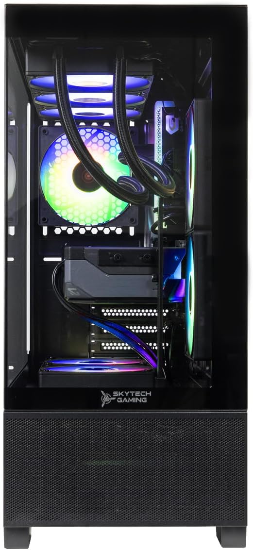 Skytech Gaming Azure 3 Plus Desktop PC, Ryzen 7 7800X3D 4.2 GHz (5GHz), NVIDIA RTX 5070 Ti 16GB, 1TB Gen4 NVMe SSD, 32GB DDR5 RAM 5600 RGB, 850W Gold ATX 3 PSU, 360mm ARGB AIO, Wi-Fi, Win 11